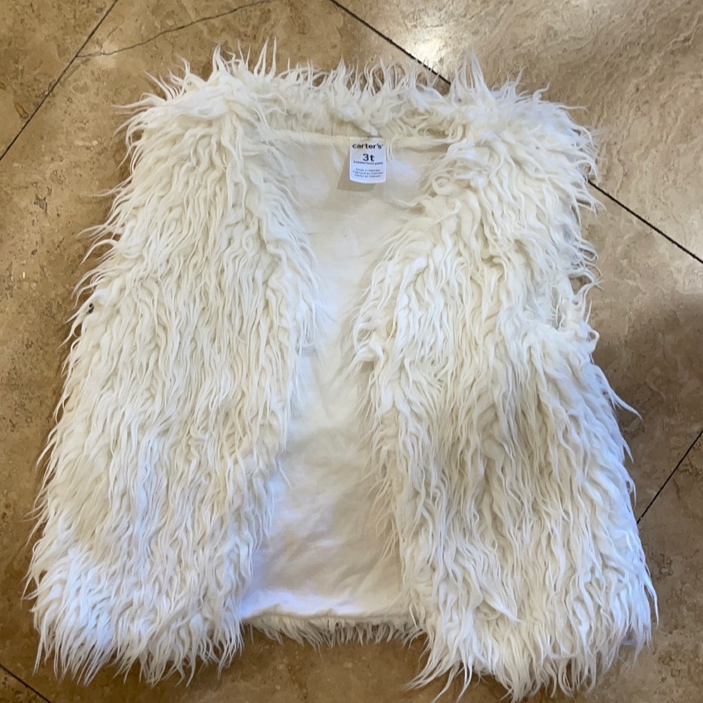 Carters faux fur cream vest